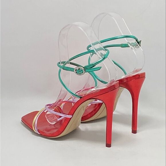 Sophia Webster Rosalia Colorblock Leather Ankle-Strap Sandals size 38 - Picture 8 of 12